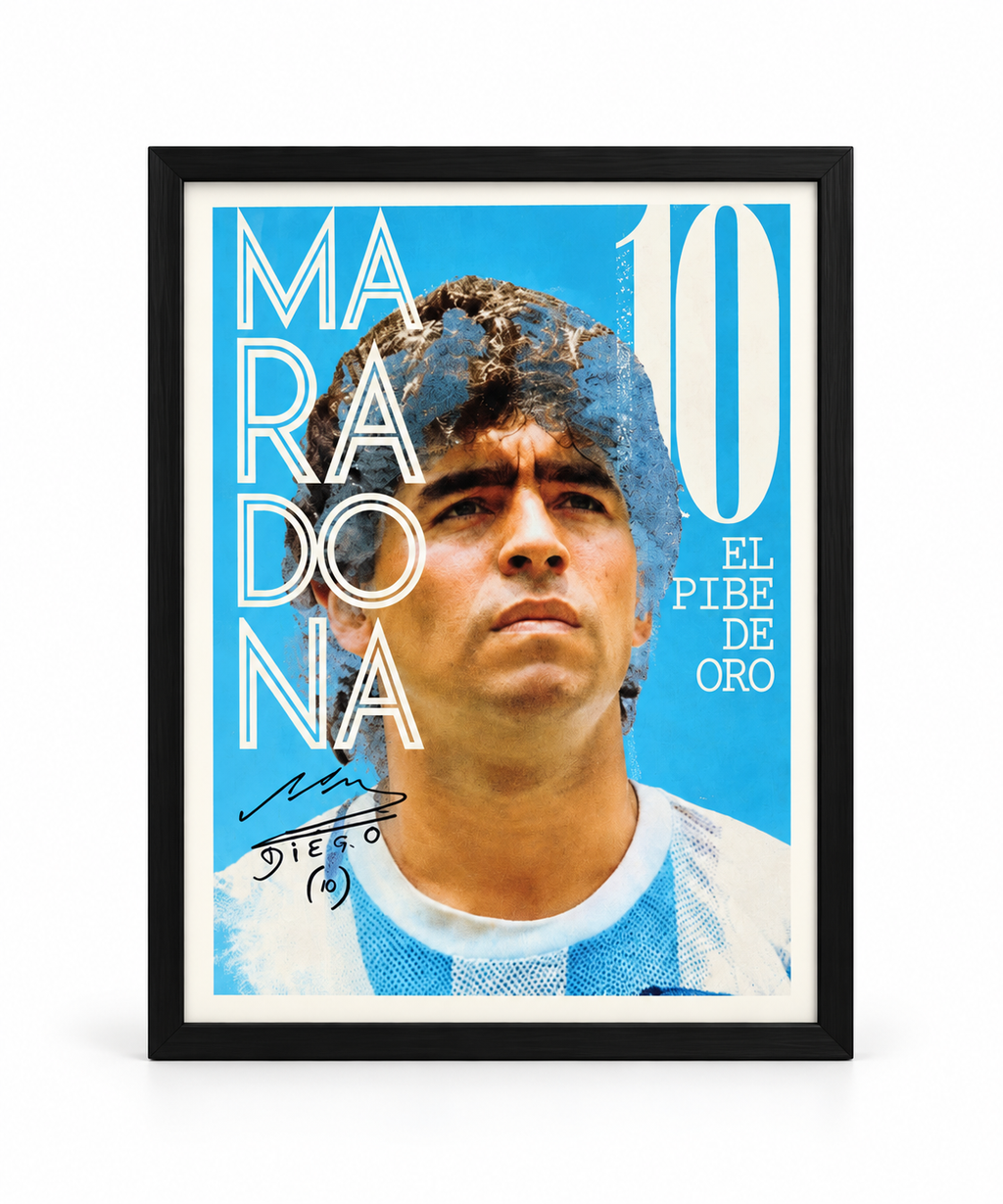 Diego Maradona – El Pibe de Oro Football Frame