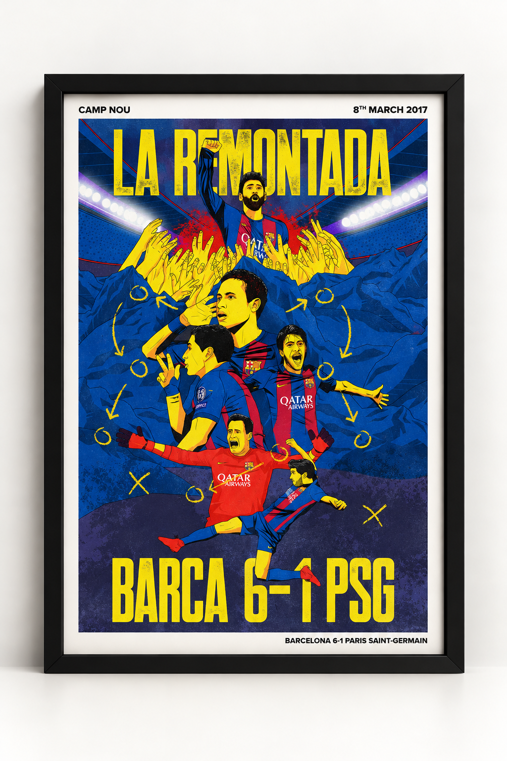 FC Barcelona La Remontada 6–1 PSG Framed Poster | Football Moments
