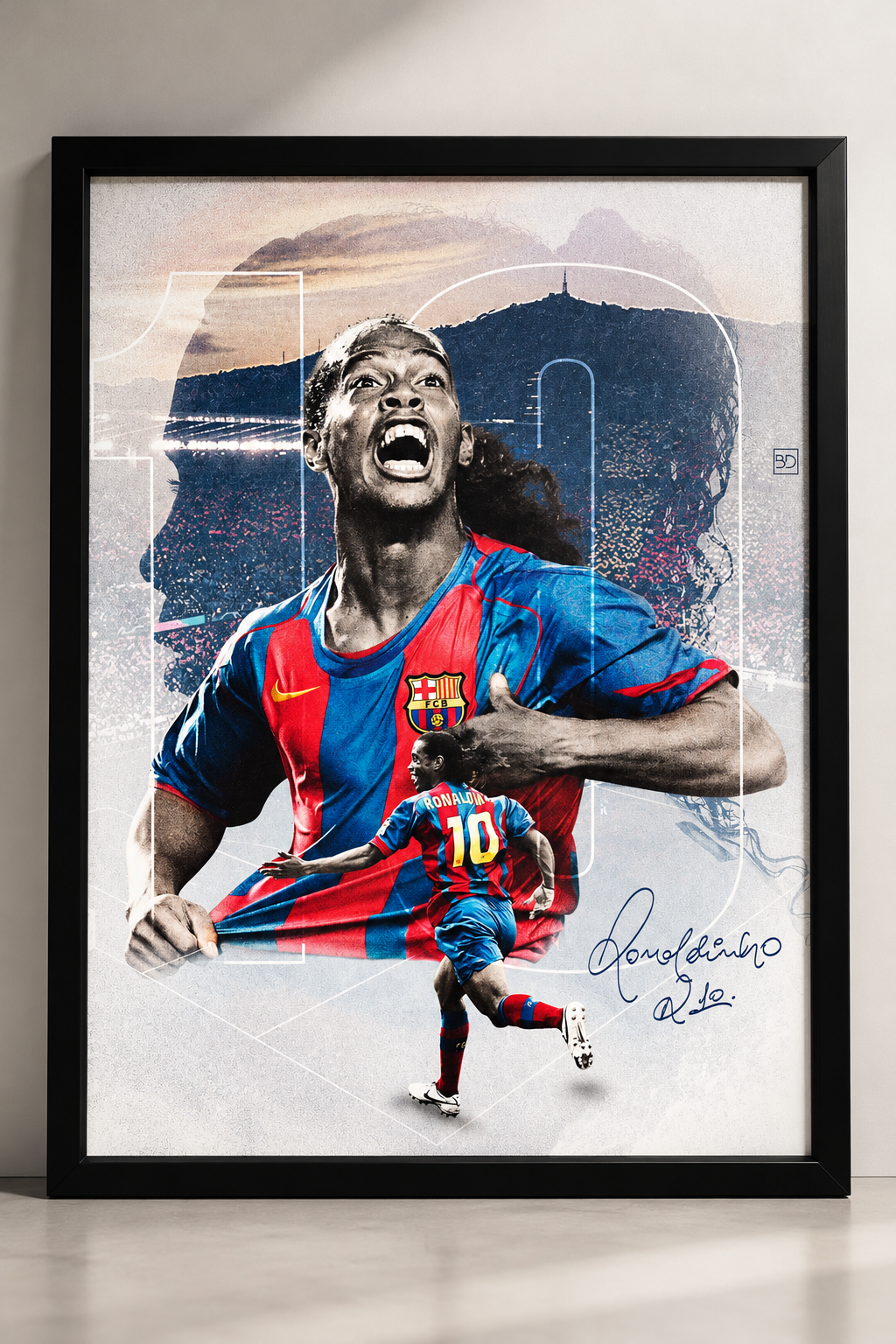 Ronaldinho Barcelona #10 – Football Legend Framed Poster